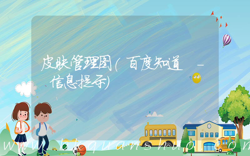 皮肤管理图(百度知道 - 信息提示)